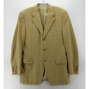 Canali Sport Coat 42 L Blazer Silk Wool Jacket Windowpane Tweed IT 52